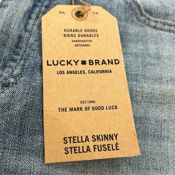Lucky Brand Stella Skinny Distressed Jeans Frayed/Raw Hem NWT Size 10/30 Stretch - Picture 8 of 15